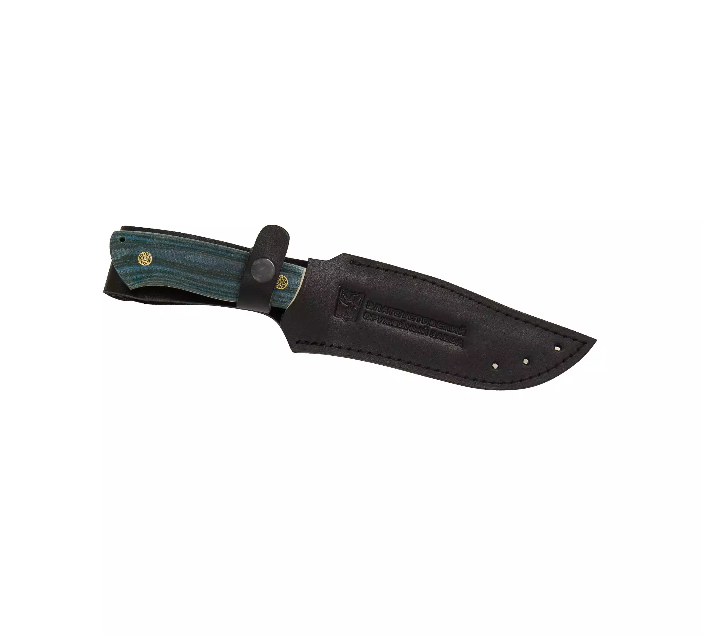 Нож Секач - Цельнометалический  (сталь Elmax, микарта зелено-синяя) 0З-00008004 (3)