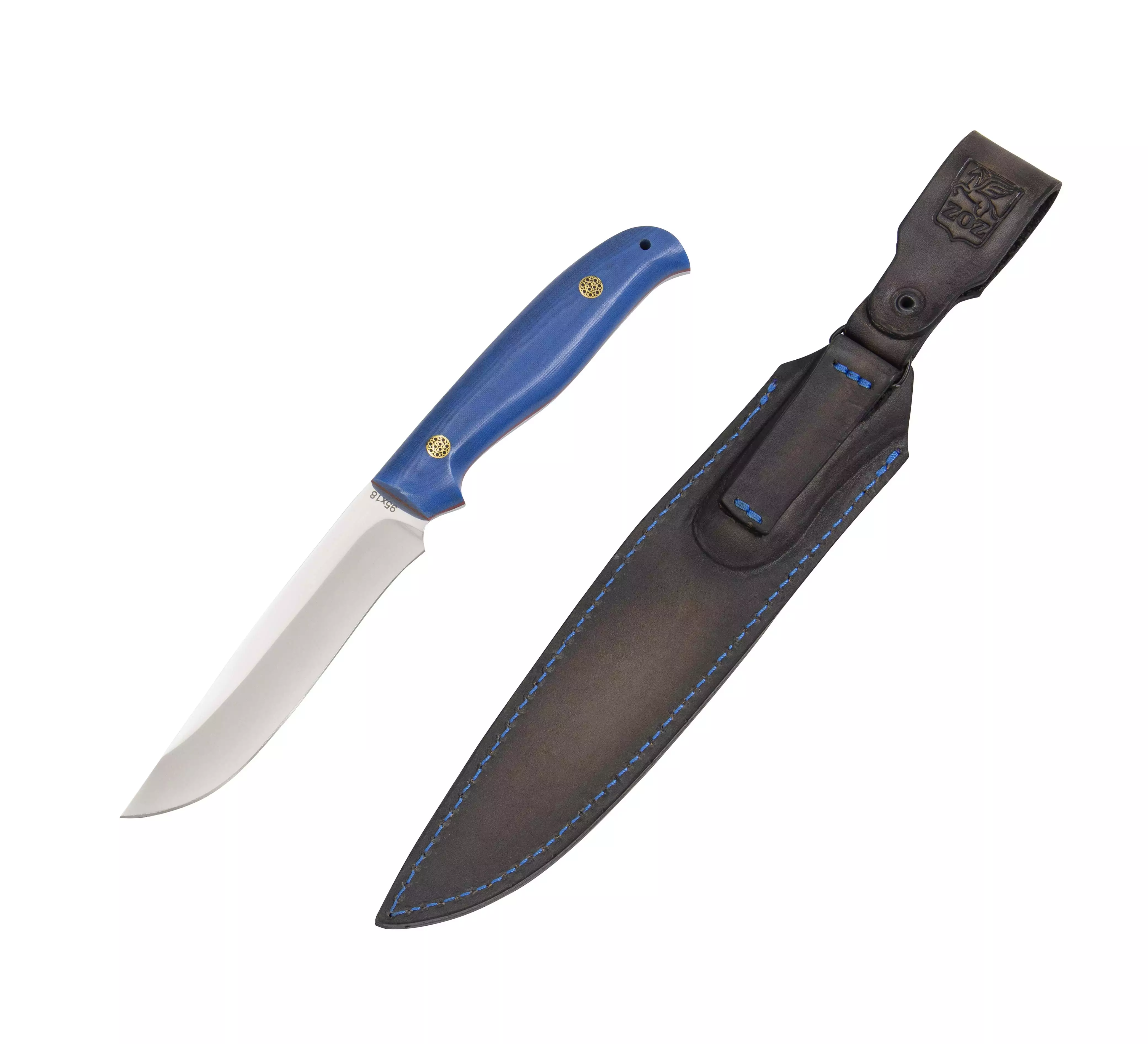 Нож Питон  - Цельнометаллический  (сталь 95x18, Микарта на подложке, Синий на красном)   0З-00 (3)