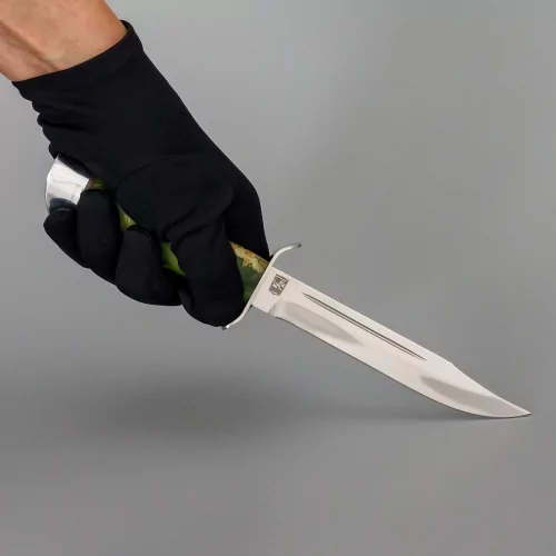 Нож Разведчика (сталь 95x18, Ручка кап клена стаб. Зеленыйал.) 0З-00007299 (6)