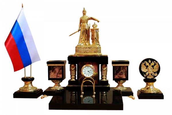 Письменный набор "Россия" из яшмы